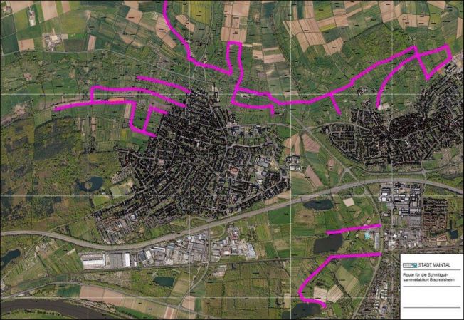 Routen der Schnittgutsammelaktion in Maintal
